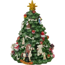 Rotating Christmas Tree Music Box with Santa - 5.5