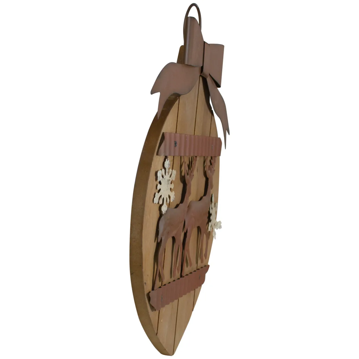 Rustic Reindeer Christmas Ornament Wall Sign - 17.5"