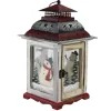 Rustic Snowman Christmas Scene Candle Lantern - 14.5" - Red and White