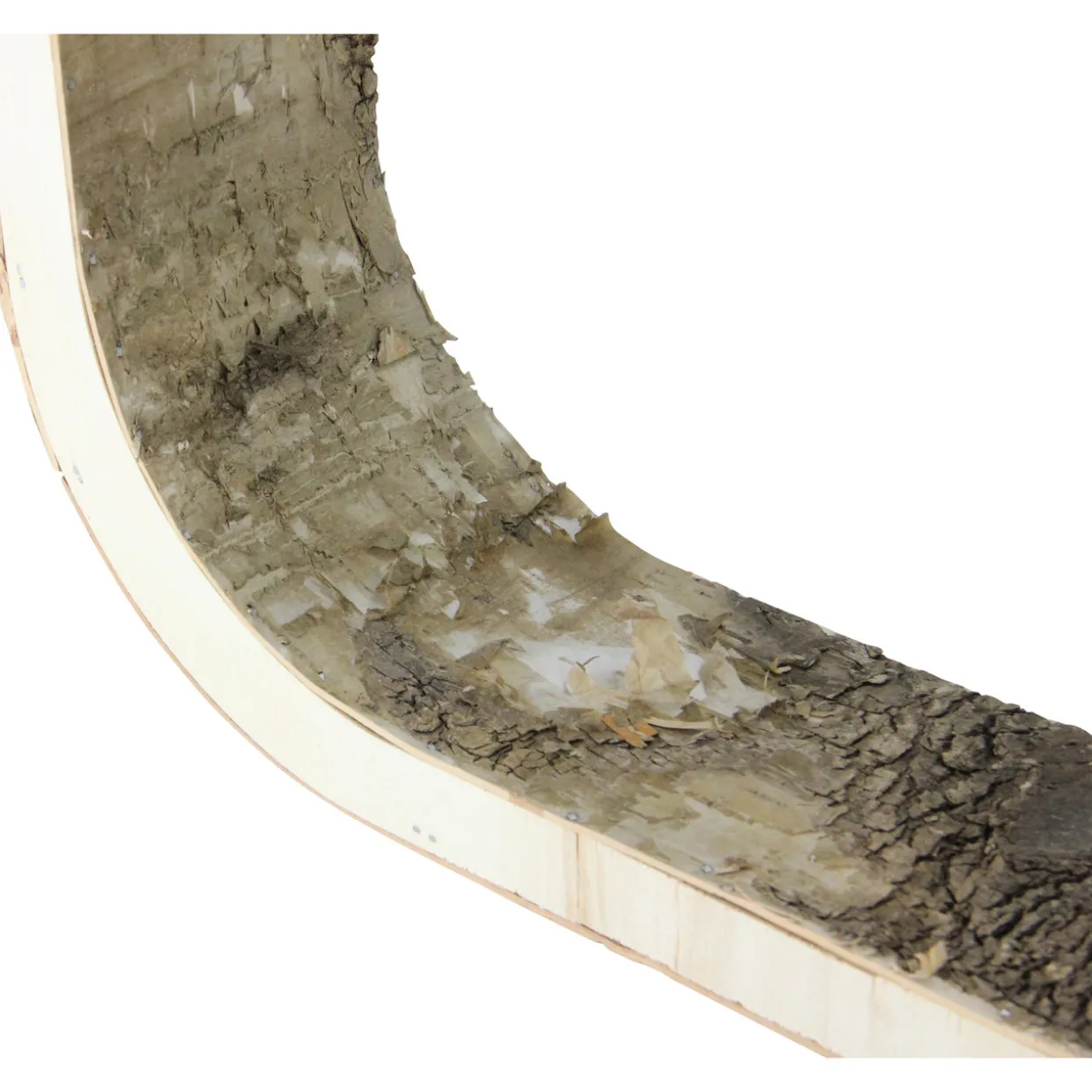 Rustic Square Wood Bark Decoration - 13.5" - Ivory and Brown