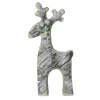 Rustic Woodland Glittered Reindeer Christmas Figure - 22" - Gray