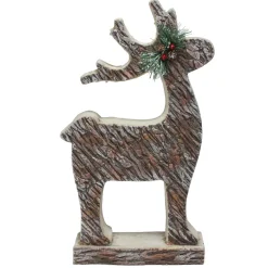 Rustic Woodland Reindeer Statue Christmas Figure - 19" - Brown