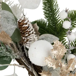 Sage Green and White Artificial Christmas Wreath, 24-Inch, Unlit