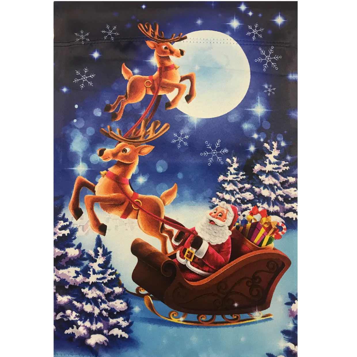 Santa and Reindeer Sleigh Ride Outdoor House Flag 28" x 40"