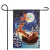 Santa and Reindeer Sleigh Ride Outdoor Garden Flag 12.5" x 18"