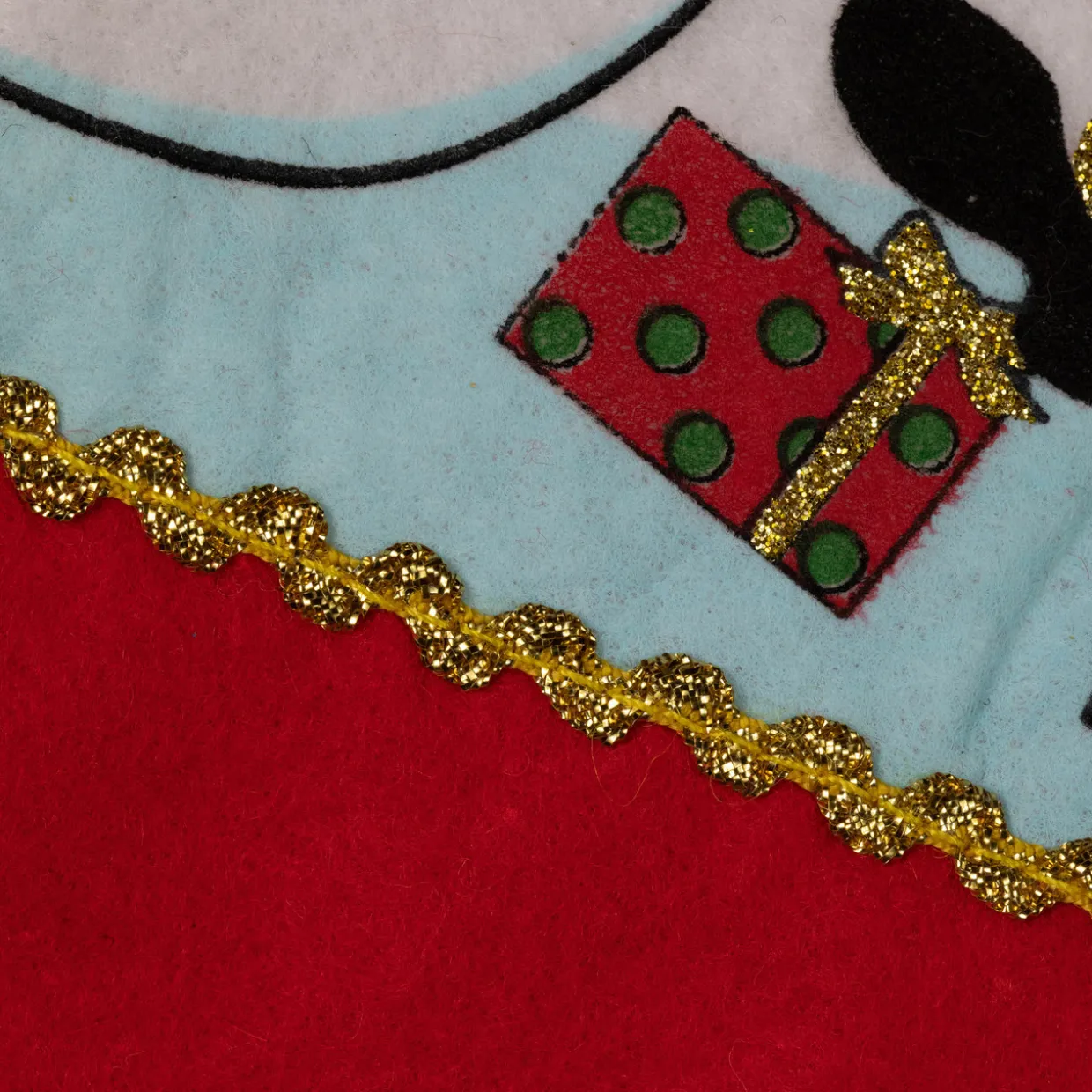 Santa and Snowman Christmas Stocking - 19" - Red and White