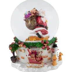Santa Claus in Chimney Musical Christmas Snow Globe - 7
