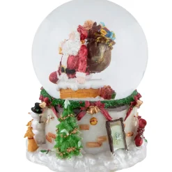 Santa Claus in Chimney Musical Christmas Snow Globe - 7