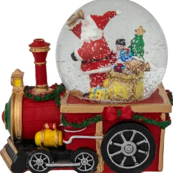 Santa Claus Musical Train Christmas Snow Globe - 6"