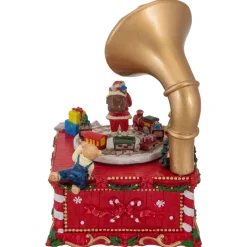 Santa Claus on Phonograph Musical Christmas Decoration - 7