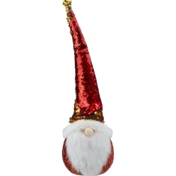 Santa Gnome Head with Sequined Jingle Bell Hat Christmas Decoration - 20