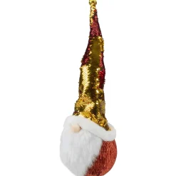 Santa Gnome Head with Sequined Jingle Bell Hat Christmas Decoration - 20