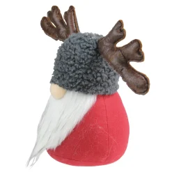 Santa Gnome with Moose Antlers Christmas Decoration - 14"