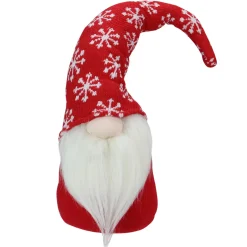 Santa Gnome with Snowflake Hat Christmas Figure - 8" - Red