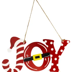 Santa Hat and Belt "Joy" Christmas Wall Sign - 12.25"