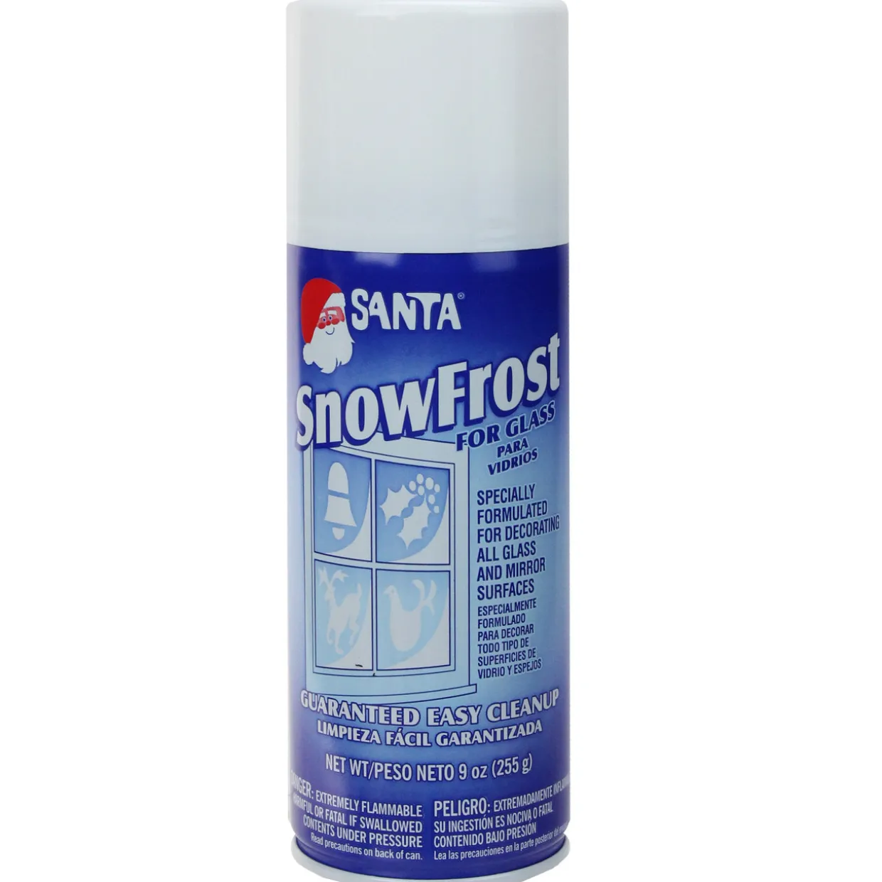 Santa Winter White Snowfrost Christmas Artificial Snow Spray for Glass- 9 Ounces