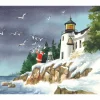 Seashore Santa Winter Scene Wall Decor Art Print