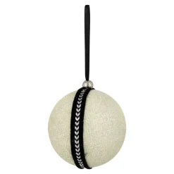 Sequin and Glitter Christmas Ball Ornaments with Ribbon - 2.75