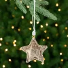 Sequin Stars and Trees Plush Christmas Ornaments - 4" - Set of 4