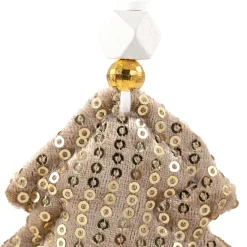 Sequin Stars and Trees Plush Christmas Ornaments - 4