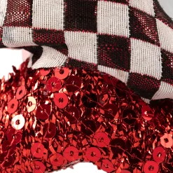 Sequined and Checkered Tree Christmas Ornaments - 5