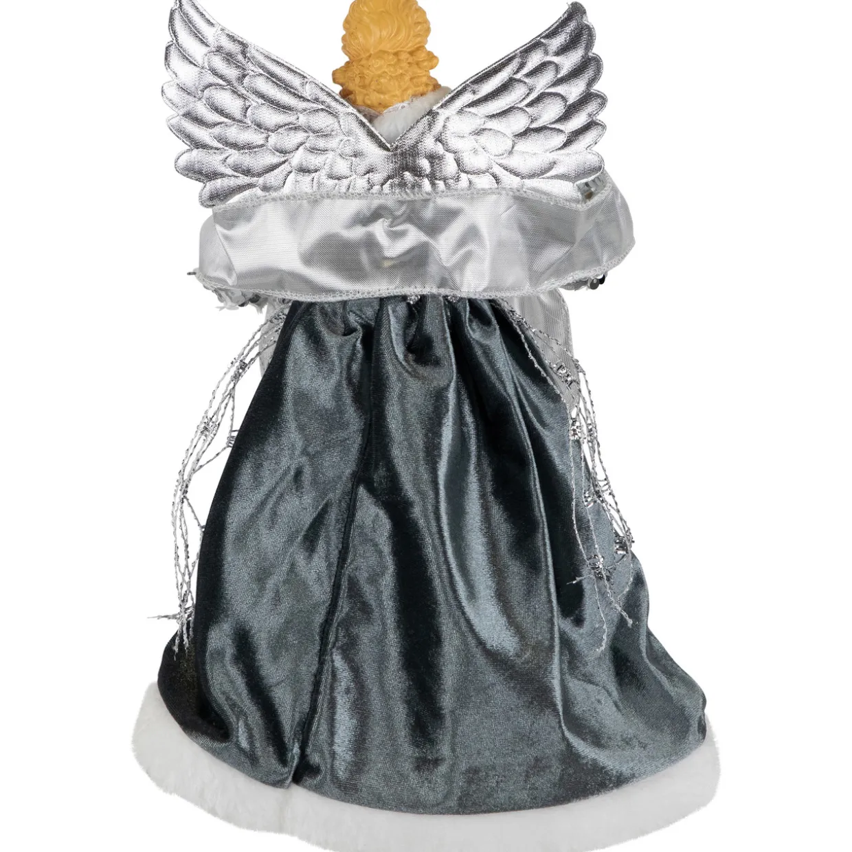 Sequined Angel with Wings Christmas Tree Topper Unlit - 12"