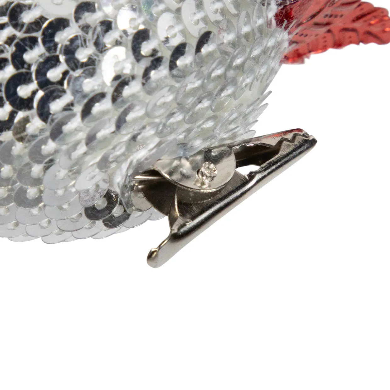 Sequined Birds Clip-On Christmas Ornaments - 2.75" - Set of 8
