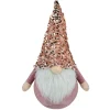 Sequined Hat Christmas Gnome Figure - 12" - Rose Gold and Pink