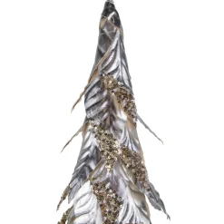 Sequined Layered Leaves Christmas Cone Tree - 26