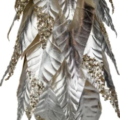 Sequined Layered Leaves Christmas Cone Tree - 26
