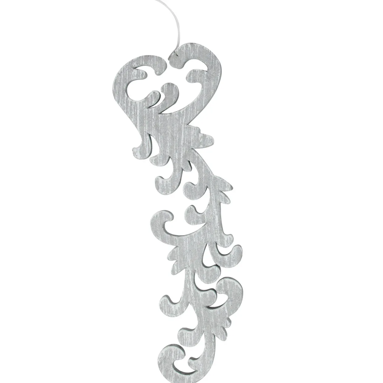 Set of 2 Black and Gray Scrollwork Christmas Ornaments 10.5"