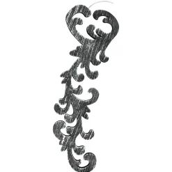 Set of 2 Black and Gray Scrollwork Christmas Ornaments 10.5