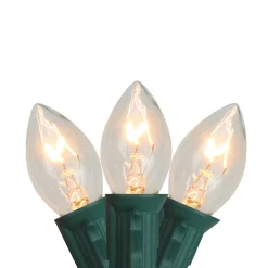 Set of 25 C7 Clear Christmas Lights - 24 ft Green Wire