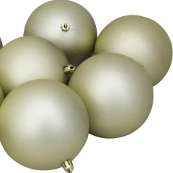 Set of 12 Champagne Gold Shatterproof Matte Christmas Ball Ornaments 4