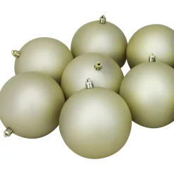 Set of 12 Champagne Gold Shatterproof Matte Christmas Ball Ornaments 4