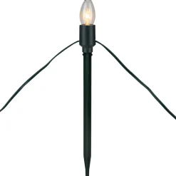 Set of 15 Clear Lighted C9 Shape Christmas Pathway Markers, Green Wire