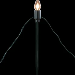 Set of 15 Clear Lighted C9 Shape Christmas Pathway Markers, Green Wire