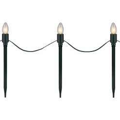 Set of 15 Clear Lighted C9 Shape Christmas Pathway Markers, Green Wire