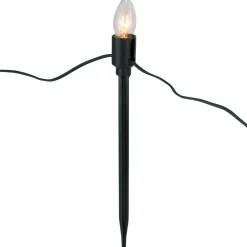 Set of 15 Clear Lighted C9 Shape Christmas Pathway Markers, Green Wire