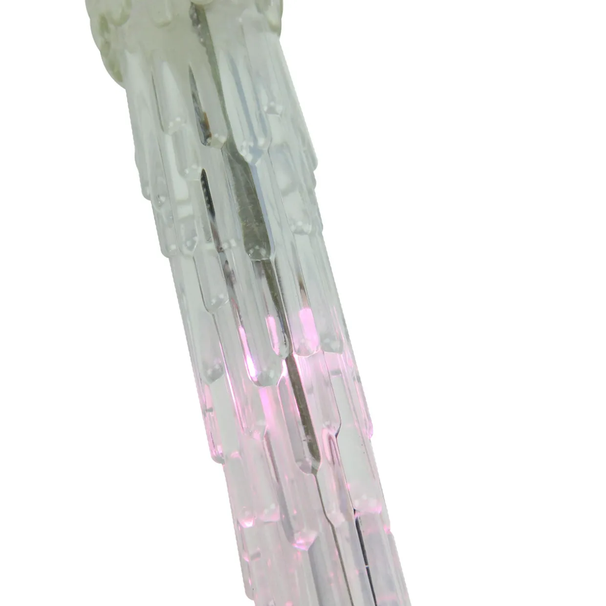 Set of 5 Color Changing Cascading Icicle Christmas Light Tubes - 13 ft Clear Wire