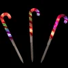 Set of 3 Color Changing LED Candy Cane Christmas Pathway Markers 11"