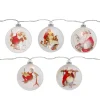 Set of 5 Glass Norman Rockwell Christmas Disc Lights