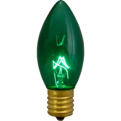 Set of 4 Green C9 Transparent Christmas Replacement Bulbs - 3"