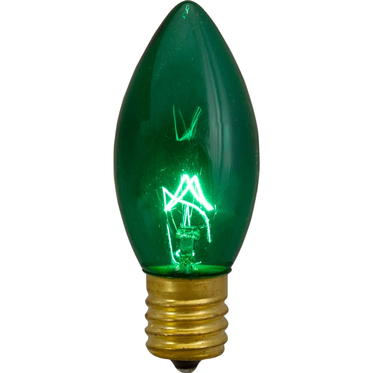 Set of 4 Green C9 Transparent Christmas Replacement Bulbs - 3"