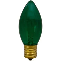 Set of 4 Green C9 Transparent Christmas Replacement Bulbs - 3"