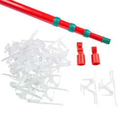 Set of 25 Ladderless Red and Green Light Hanging Kit, 11ft