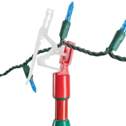 Set of 25 Ladderless Red and Green Light Hanging Kit, 11ft