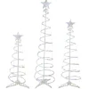 Set of 3 LED Lighted Multi-Color Outdoor Spiral Christmas Cone Trees 3', 4', and 6'