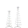 Set of 2 LED Lighted Multi-Color Outdoor Spiral Christmas Cone Trees 3', 4'
