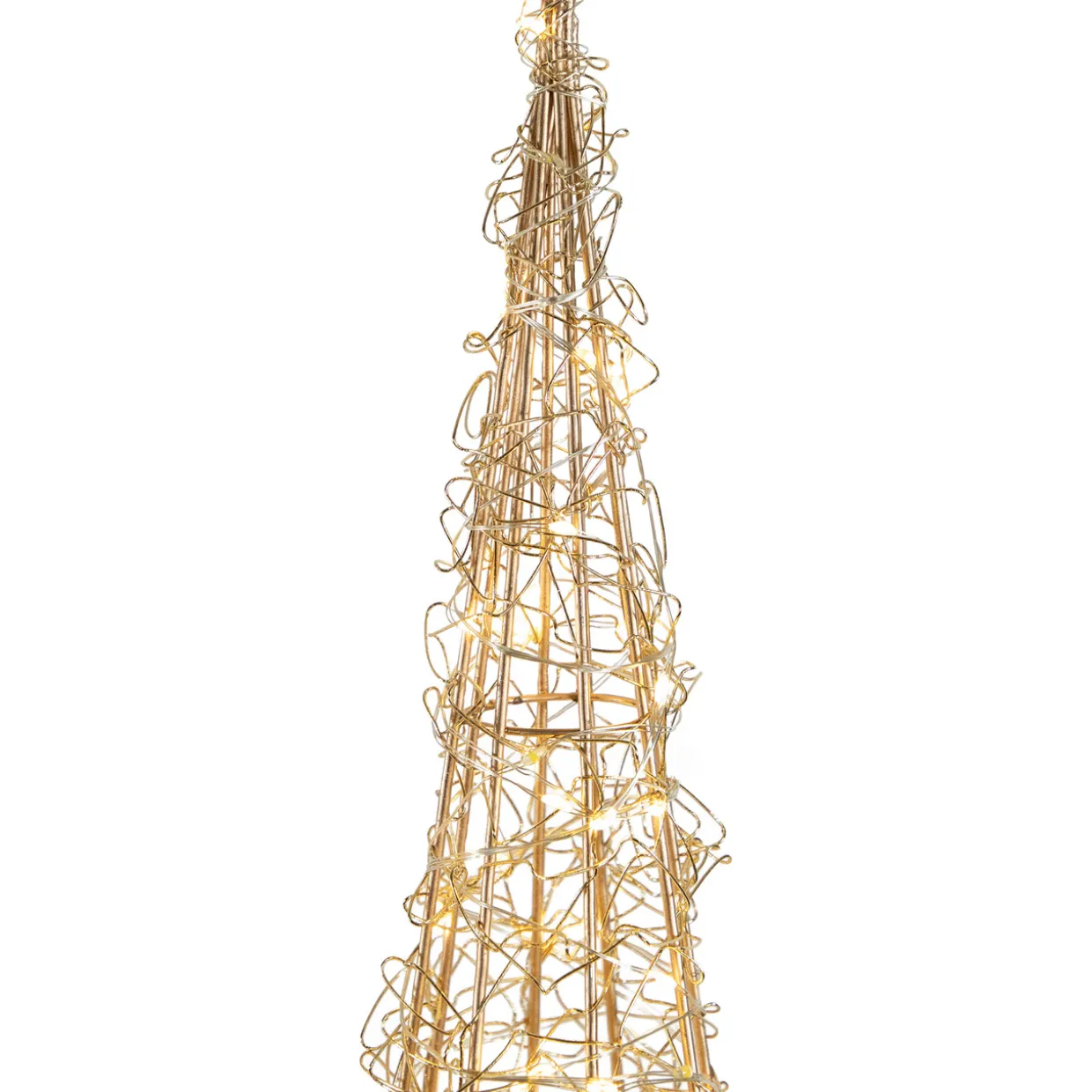 Set of 3 LED Twinkle Lighted Copper Mesh Cone Trees Outdoor Christmas Decoration 39.5"